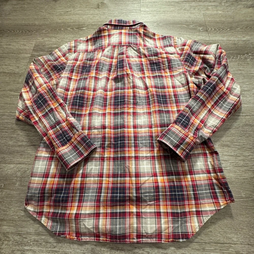 Banana Republic Shirt Mens XL Multicolor Plaid Cotton OCBD Long Sleeve Preppy